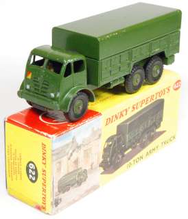 DINKY #622 10 TON ARMY TRUCK IN RARE LATE ISSUE PICTURE BOX   EXC/BOX 