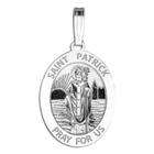 PicturesOnGold Saint Patrick Medal Oval, Sterling Silver, 2/3 x 3 