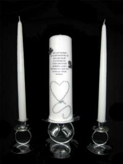 WESTERN Wedding Unity Candle Set w/ poem, names & date  