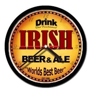 IRISH beer and ale cerveza wall clock