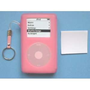 New iPod 4th (20GB/40GB/U2/Photo) Silicone Skin Case (Pink) + Finger 