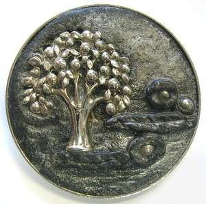   SURREAL BROOCH PIN WITH TREE BIZARRE UNUSUAL AND STRIKING  