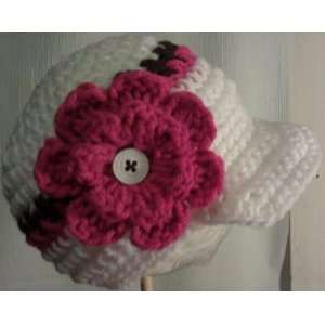  Handmade Crochet Baby Girl Newboy Hat (3 6 Months 
