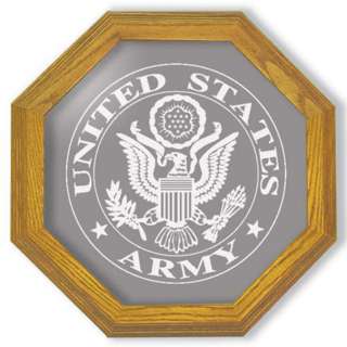 US ARMY EMBLEM SEAL LOGO OCTAGON ETCHED WALL MIRROR 13  