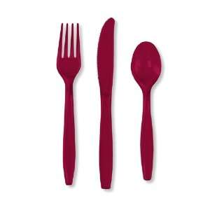  Burgundy Plastic Cutlery   Assorted Health & Personal 