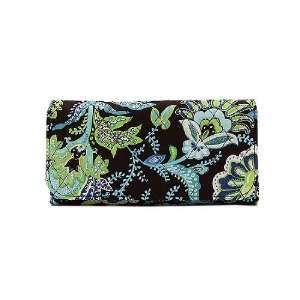  Belvah Quilted Green Paisley Wallet   Brown (7.5x4x1 