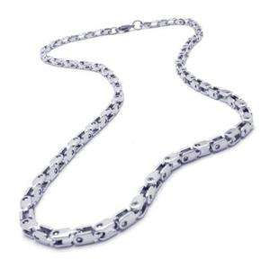 Stainless Steel Bike Chain Style Mens Necklace  