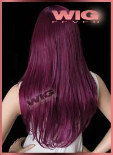 Long Dark Mixed Purple Hair Wigs CL12  