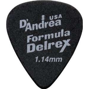 DAndrea Delrex Delrin Guitar Picks One Dozen Black 1.14MM 