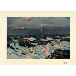   Ocean Waves Crest Rock Sky Tide   Original Color Print