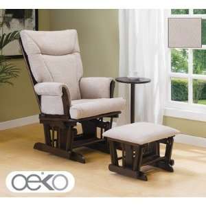  Reagan Glider Rocker with Ottoman and Side Table in Dark 