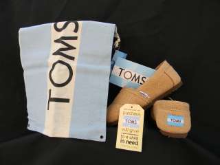 Toms Classic Natural Burlap Women sizes 5 10 New In Box 100% authentic 