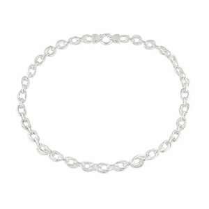   Amour NS3018 18in. Silver Link Necklace with Spring Ring Clasp Amour