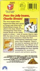 VHS A CHARLIE BROWN THANKSGIVINGANIMATED  