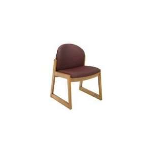 Urbane Medium Oak Side Chair with no Arms in Burgundy fabric, Medium 