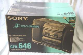 L927 MINT IN THE BOX SONY CFD 646 RADIO CD CASSETTE RECORDER REMOTE 