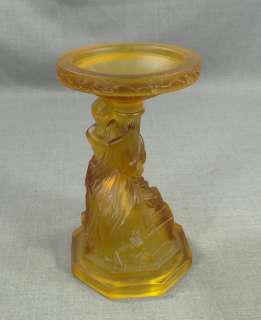 1930s ART DECO WALTHER & SOHNE DEPRESSION AMBER GLASS COMPOTE BOWL 