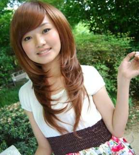 2011 NEW Korean Fashion Long Wig Hair Straight Wig Oblique Fringe 