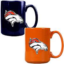   American Denver Broncos Ceramic Logo Mug   Set of 2   