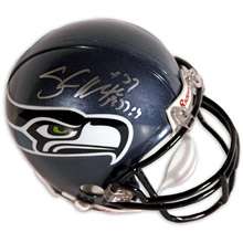 Mounted Memories Seattle Seahawks Shaun Alexander Signed Mini Helmet 