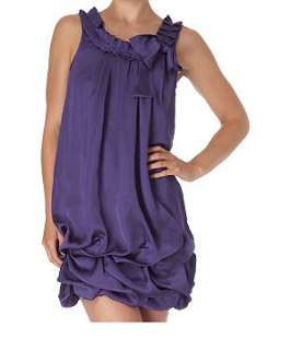 Purple (Purple) Hitched Bow Dress  203016150  New Look