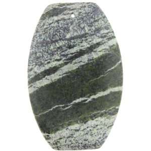 Pendants   Green Zebra Stone With 3mm Hole Barrel   52mm Height, 36mm 