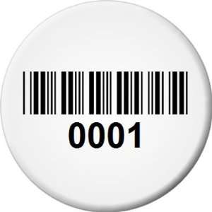  Custom Asset Label With Barcode, 3 Circle Tamperproof 