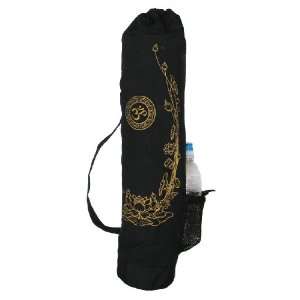  Yoga Mat Bag   Om w/Golden Lotus   Black Sports 