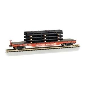  WM Flat Car with Pipe Load N Scale Toys & Games