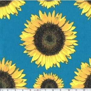  56 Wide Sunflower Sky Fabric By The Yard Arts, Crafts 