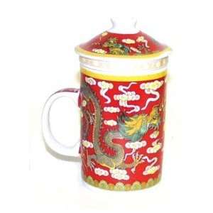  Dragons Covered/Strainer Tea Cup