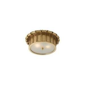 Alexa Hampton Vivien Flush Mount in Natural Brass with Frosted Glass 