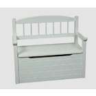 Giftmark White finish wood childrens toy chest bench with spindle 