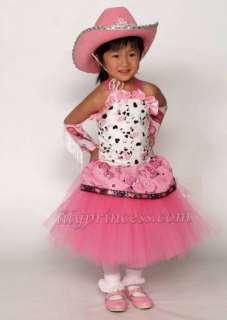   cowgirl Tutu dress princess birthday pageant halloween dress 6pc 1T 7T