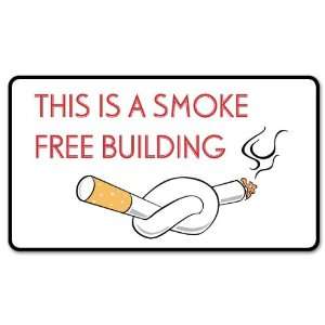  Smoke Free Building no smoking sign sticker 6 x 3 