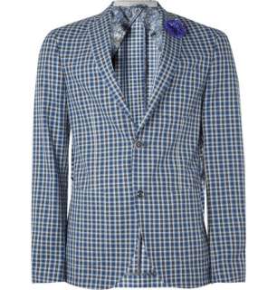  Clothing  Blazers  Single breasted  Unlined Checked 