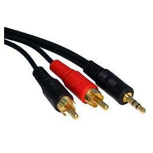   Jack to 2 x RCA Phono Audio Cable Gold 5m Lead   Black Electronics