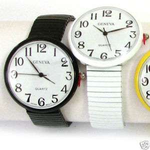 Black and White 2X Slim Case Stretch Band Womens WATCHES  