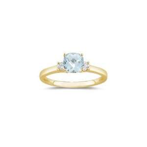 10 Cts Diamond & 0.89 Cts Sky Blue Topaz Classic Three Stone Ring in 