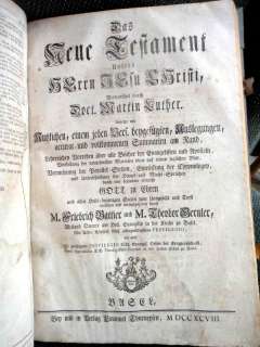 1798 antique LARGE GERMAN BIBLE leather ORNATE METAL★  