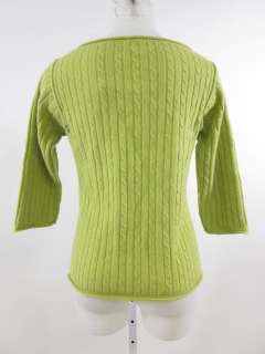 FREE PEOPLE Lime Green Wool Cable Knit Sweater Sz M  
