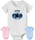 KILLER WHALE PERSONALIZED BABY INFANT BODYSUIT ORCA