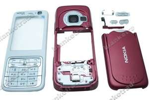 For Nokia N73 Full Housing Cover Keypad TL Red White  