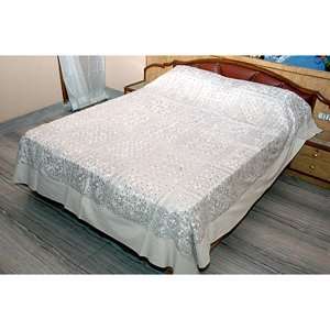  Cotton on Silk Thread Embroidery Mirror Work Bedspread 