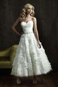 Feet length sweetheart white Wedding Dress party gown sleeveless 