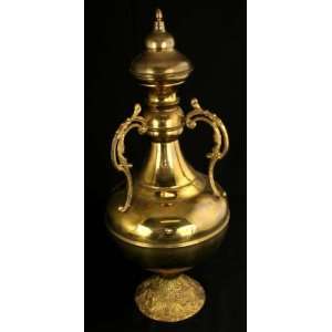  Vintage Rococo Brass 2 Handled Lidded Vase Urn Everything 