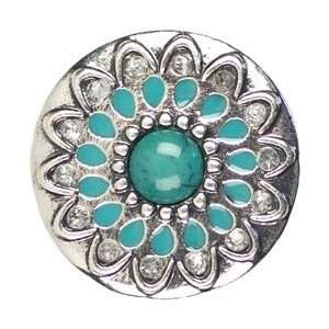  Cousin Beads Snap In Style Metal Accent 1/Pkg Turquoise 