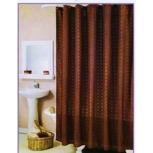  Cierra Chocolate Brown Grid Check Fabric Shower Curtain 