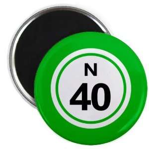    Bingo Ball N40 FORTY Green 2.25 inch Fridge Magnet 