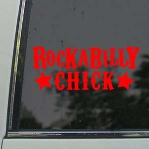  Rockabilly Chick Red Decal Car Truck Window Red Sticker 